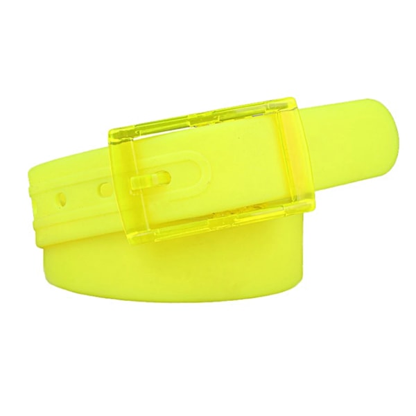 Miljövänligt plastbälte för män Kvinnor Candy Color Unisex Silikon Gummi Bälten Man Kvinna Jeans Läderrem Tillbehör Light yellow