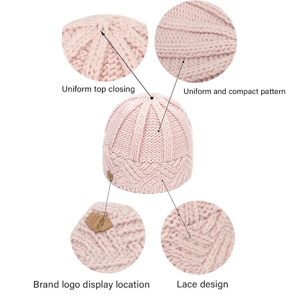 Nya Vintermössor Dammode Stickad Beanie Virkad Skullies Hatt Höst Utomhus Varma Beanies Mössor Vilda Tillbehör  N pink