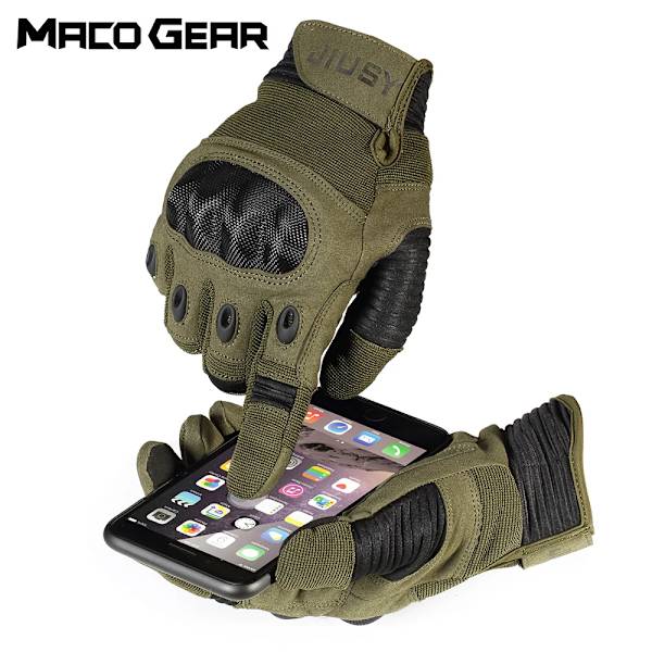 Män Helfinger Taktiska pekskärmshandskar Armé Militär Ridning Cykling Cykel Skidåkning Träning Klättring Airsoft Jaktvantar Green L