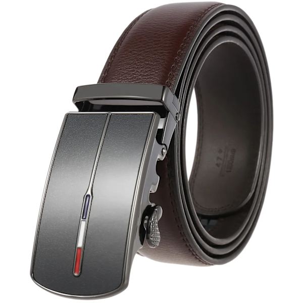 MUSENGE Cowskin Bälte Herr Toppkvalitet Läderbälten Rem Hane Metall Automatiskt Spänne Bälte för Herr Designer Lyx Cinturones Black 120cm