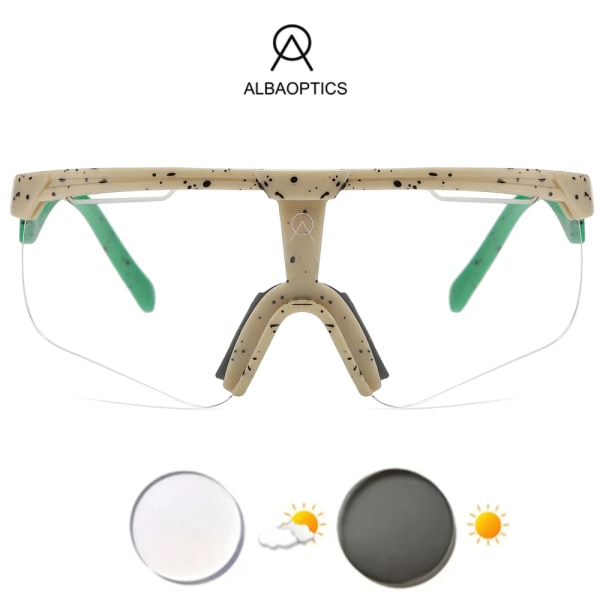 Albaoptics Photochromic Cykelglasögon Män Alba Optics Goggles Cykel Cykelglasögon Dam Sport Solglasögon Alba Delta AB3