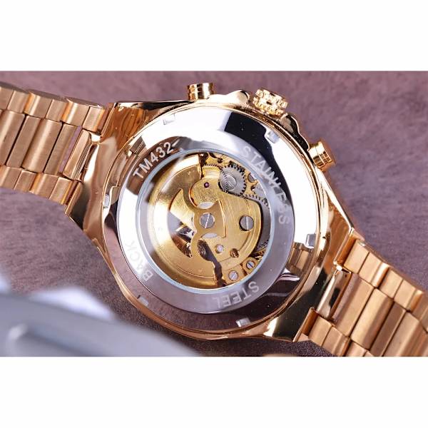 Vinnare Nytt nummer Sport Design Bezel Golden Watch Herrklockor Toppmärke Lyx Montre Homme Klocka Herr Automatisk Watch Black Golden