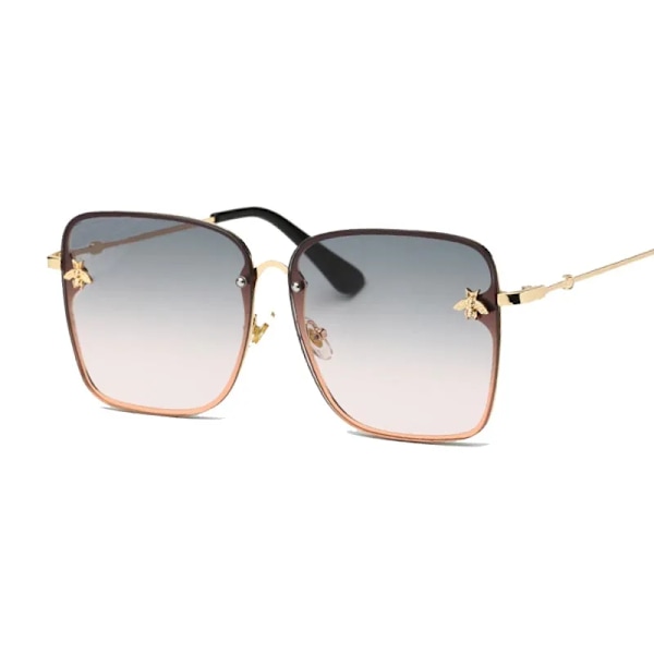 Kvinna Lyxmärke Designer Mode Unisex Solglasögon Högkvalitativa Solglasögon Glasögon Damer Kvinnliga Glasögon Double Brown