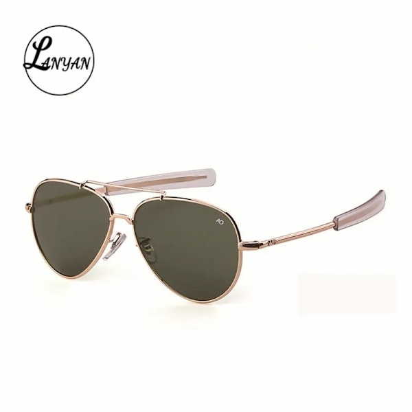Aviation ovala Solglasögon Herr kvinnor 2022 märke American Army Military Optical AO körglasögon polit Double Bridge Oculos d black-gray