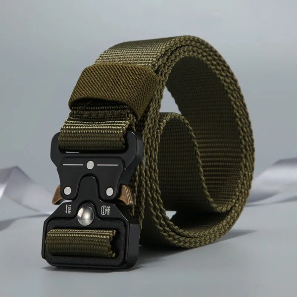 bälte män utomhusjakt taktiskt bälte multifunktionslegeringsspänne högkvalitativ Marine Corps canvasbälte för män Khaki22 125cm
