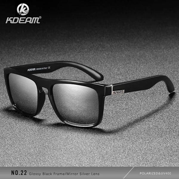 KDEAM Polarized Designer Square Solglasögon Herr eller Dam Elastisk målarram Spegel Solglasögon 17 färger tillgängliga C22