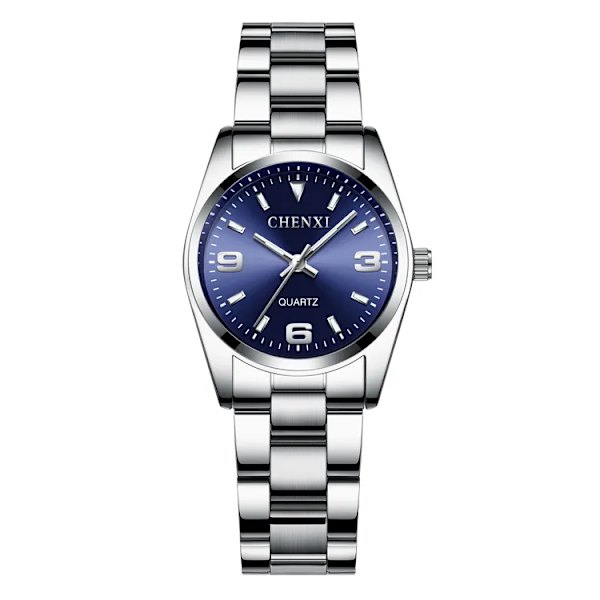 CHENXI Mode Rosa Urtavla Klockor För Kvinnor 2023 Högkvalitets Quartz Watch Elegant Klänning Dam Armbandsur i rostfritt stål xfcs Blue
