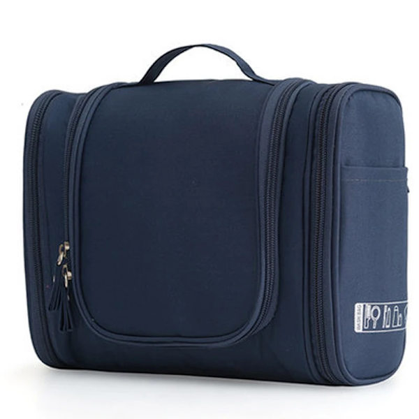 Vattentät organizer i nylon Unisex kosmetikväska för kvinnor Hängande resesminkväskor Tvätta toalettartiklar Förvaringspåsar navy blue