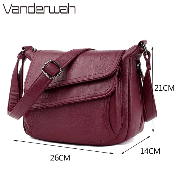 VANDERWAH Lyxiga plånböcker och handväskor i mjukt läder Damväskor Designer Kvinnor Crossbody-väskor för kvinnor Sac A Main Beige