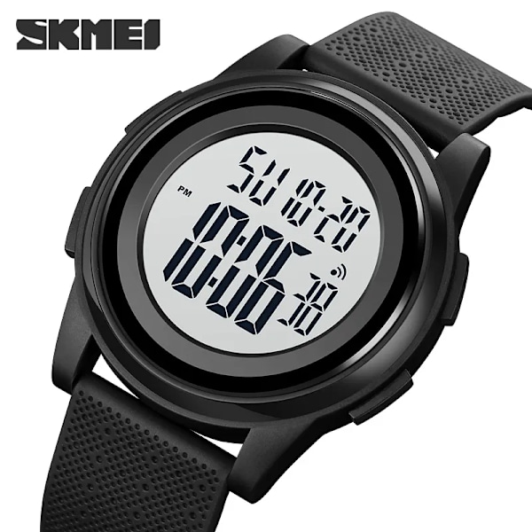 Digital armbandsur LED-ljus Chrono Väckarklocka 5Bar Vattentät Mode Casual Herr Sportklockor SKMEI Relojes Hombre Army Green