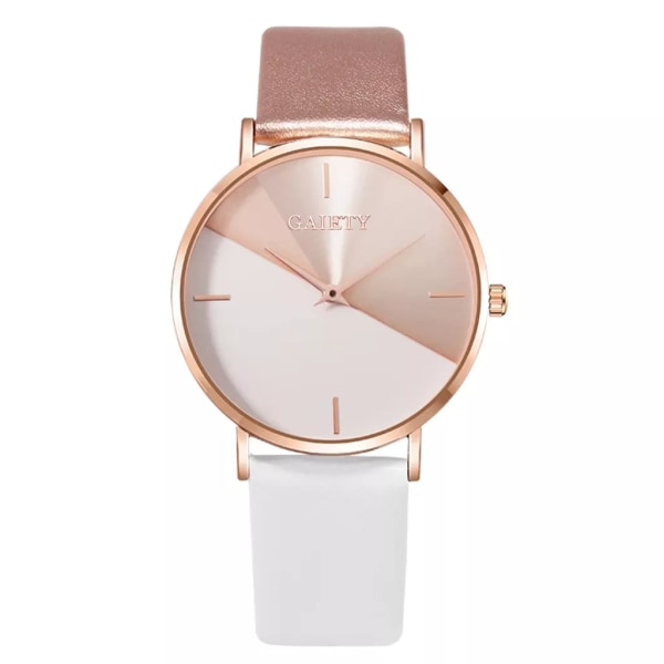 Toppmärke Watch Läder Roséguld Damklocka Lyxdesign Eleganta damklockor Blanda färg Enkelt mode watch Black