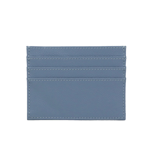 Anpassad 100 % koläder Pebble Mönster Kreditkortshållare Smal plånbok Män Kvinnor Plånbok Pocket Card Custom Initial Letters Case grey blue 0695