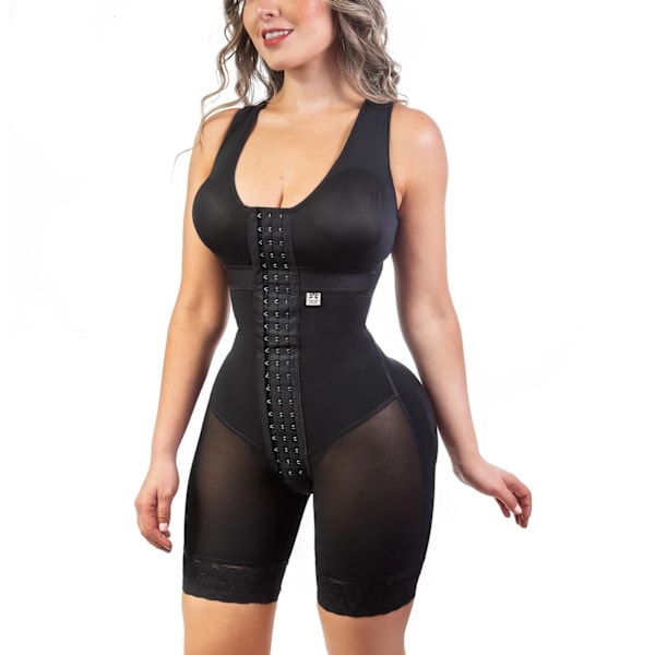 Shapewear för kvinnor med krok- och ögonstängning Justerbart bröststöd Magekontroll Bodyshaper Blue L