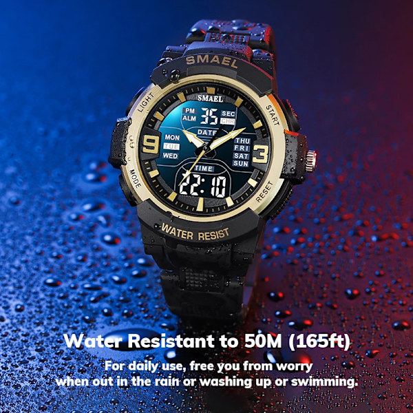 SAMEL Digital Watch Man 2023 New Chronograph Sports Watch For Herr Vattentät 5 Bar Quartz Armbandsur reloj hombre 1912 Army Green