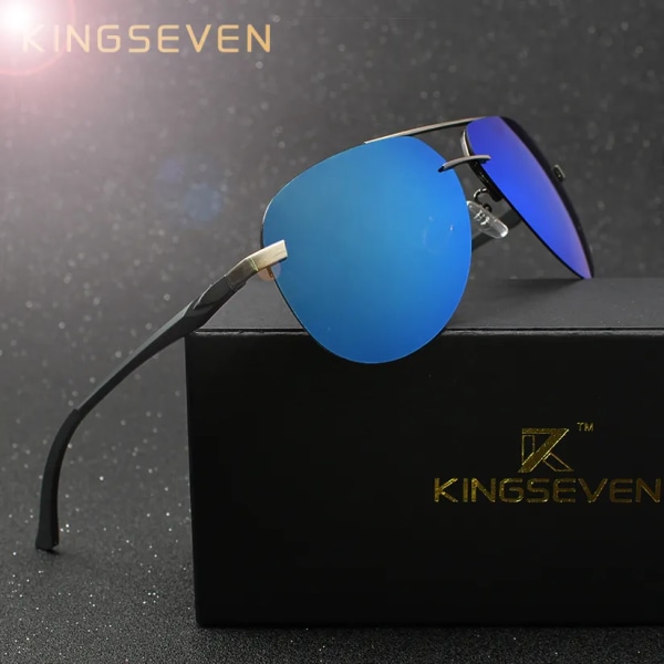 KINGSEVEN Aluminium Magnesium Polarized Solglasögon Herr Driver Mirror Solglasögon Man Fiske Dam Glasögon För Herr C03 General package Orignal