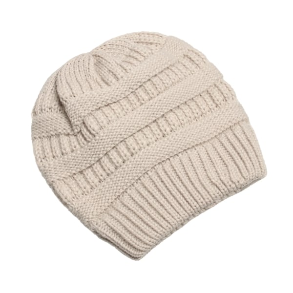 25 Färgade Enfärgade Beanies Kvinnor Stickade Beanie Hatt Mode Höst Vinter Varma Hattar SkulliesCap För Kvinnor Beige