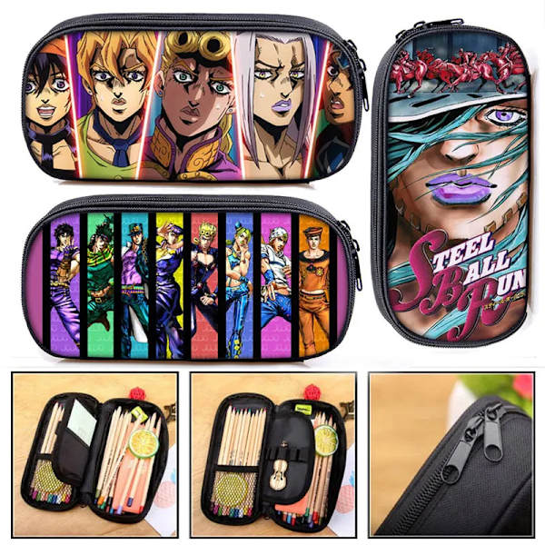 Anime Jojo Bizarre Adventure / Killer Queen Kosmetikfodral Pennhållare Pojkar Flickor Stationär väska Skolmaterial Case dqbbjojo08