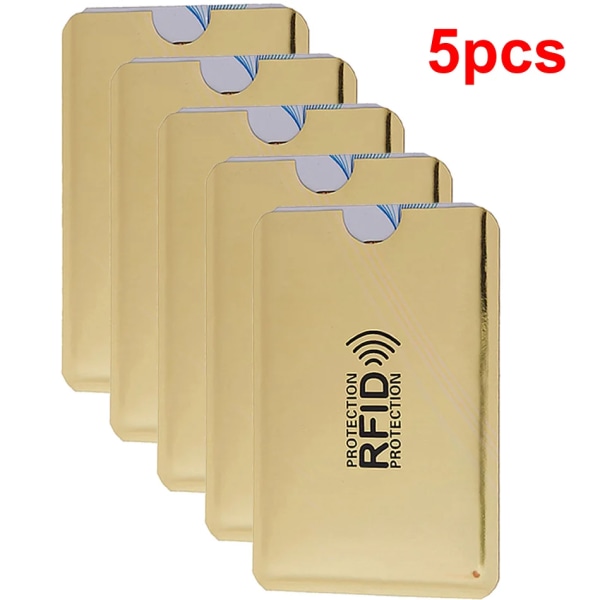 Män Anti Rfid Plånbok Blockering Läsare Lås Bankkortsinnehavare ID Bankkort Case Skydd Metall Kredit NFC Hållare Aluminium 6*9cm 5pcs11