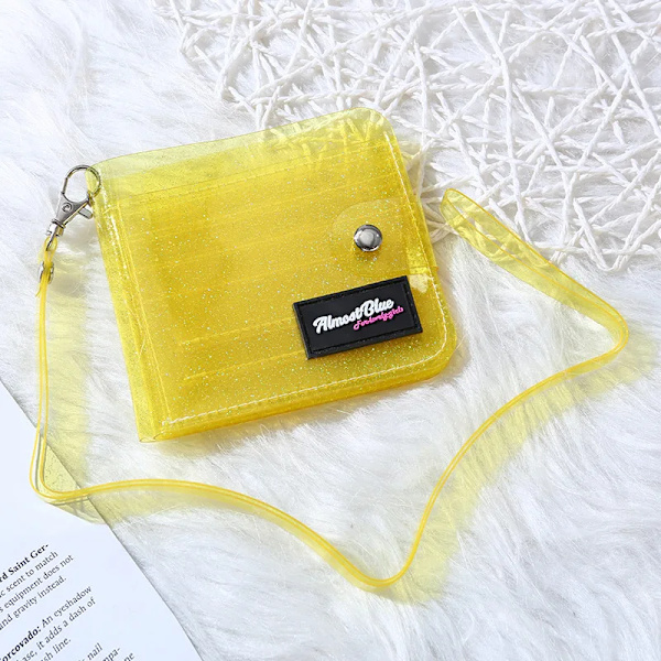 PVC Transparent vattentät liten kreditkortsväska Business ID Mini fotokortshållare påse för present mode flickor kortplånbok Yellow