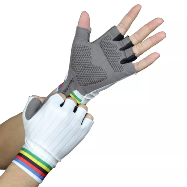 Sport Aero Cykelhandskar Herr Dam Femfärgs Cykelhandskar Luvas Guantes Ciclismo C-black L