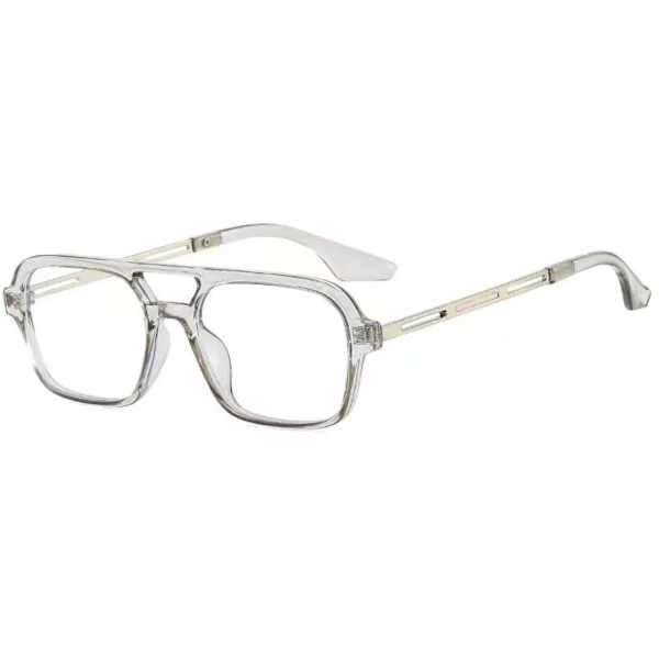 Vintage liten ram fyrkantiga solglasögon Kvinnor Män Mode Lyxmärke Dubbelbro Solglasögon För Kvinnlig Leopard Blå Glasögon clear grey clear UV400