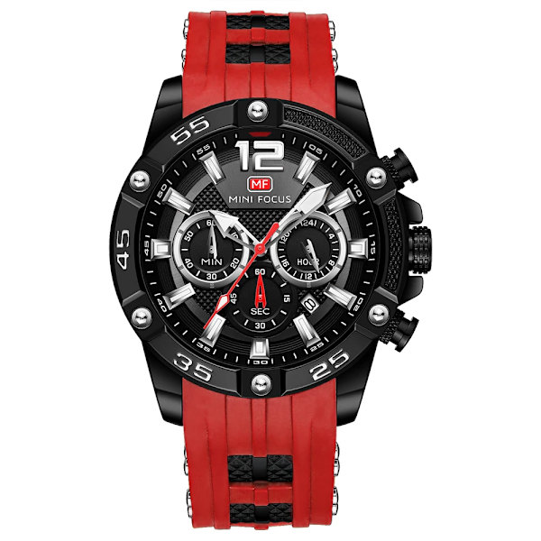 Watch för män Lyx Toppmärke Sport Quartz Armbandsur Vattentät Chronograph Mode Klockor Silikonrem Relogio Masculino MF0349G08