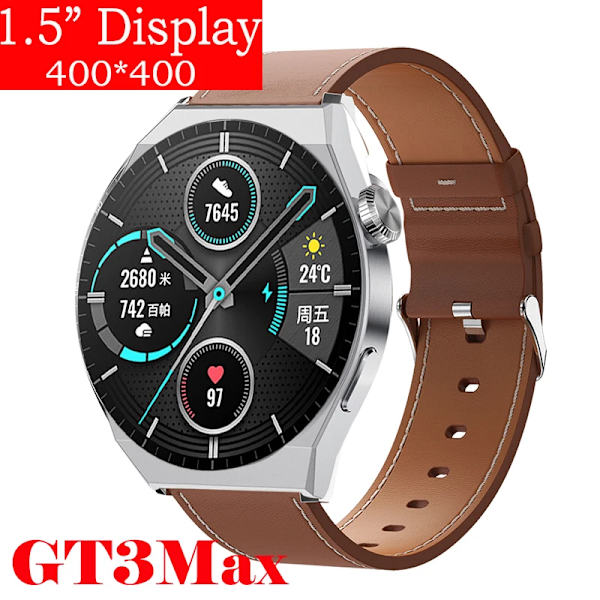 för Huawei Watch GT3 Smart Watch Herr Android Bluetooth Call IP68 Vattentät Blodtryck Fitness Tracker Smartwatch Dam Brown Leather smartwatch