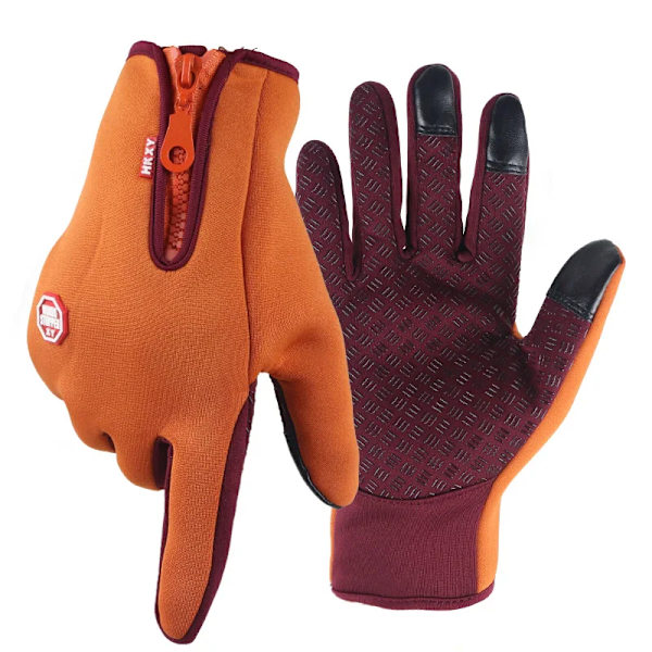 Vinterhandskar Vattentät thermal pekskärm thermal vindtät varma män handskar kallt väder Löpning Sport Fotvandring Skidhandskar Orange M