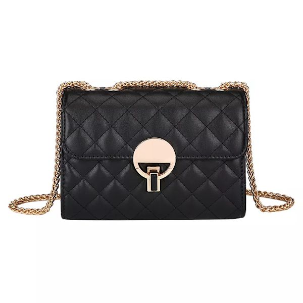 damväskor ny ankomst mode dam axelväska pu material diamant gitter kedjor crossbody väska svart röd färg Red
