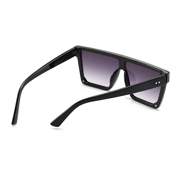 Retro Big Frame Dam Solglasögon Märke Black Square Gradient Uv400 Coola män Solglasögon One Piece Designer black