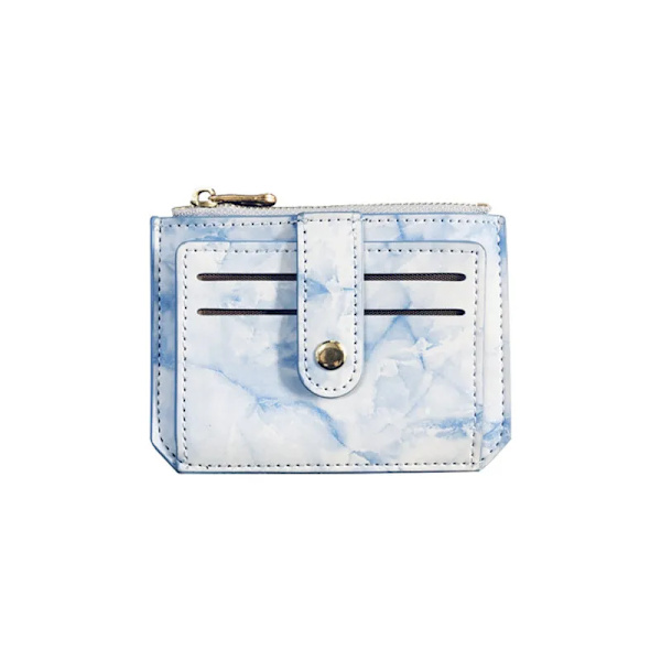 1 ST Mini PU Läder Kreditkortshållare Skydd Cover Hasp Kvinnor Män Liten Ultra-Tunn plånbok Organizer Case Paket Myntväska Blue