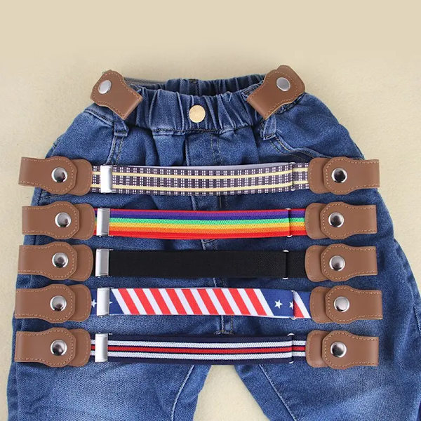 Barns osynliga bälte utan spänne Stretch canvasbälte för pojkar Flickor utan spänne Sömlös justerbar lazy elastisk midjeband A07 childen 1 pc