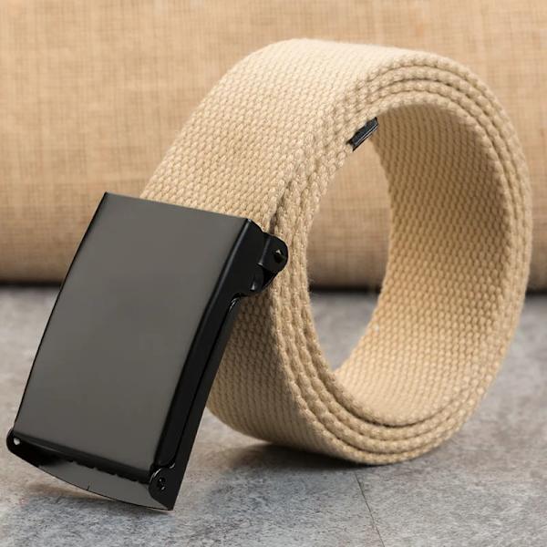Gratis gravering Plus LONG Storlek 160 150 140 130 cm Canvasbälten Herr Anpassat namn Automatiskt spänne Damer Large Big Size Jeansbälten Khaki 100cm