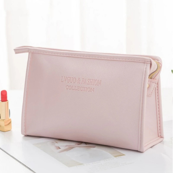 FUDEAM Läder Multifunktion Kvinnor Kosmetikväska Resor Toalettartiklar Förvaring Organisera Handväska Vattentät Kvinnlig Bärbart Makeup case Pink A
