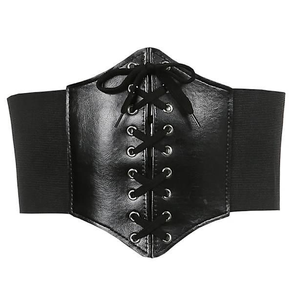 Korsett Bred PU Läder Slimming Shaper Bälten Midjeband Midja Underbyst Bälte Kroppsbyggnad för kvinnor Style1 Black One Size