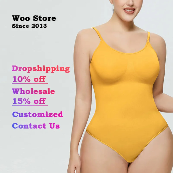 Woo Store Every Day Bodysuits Dam Shapers Bantning Underkläder Seamless Camisoles Shapewear Magkontroll String WSSS-15 Black M