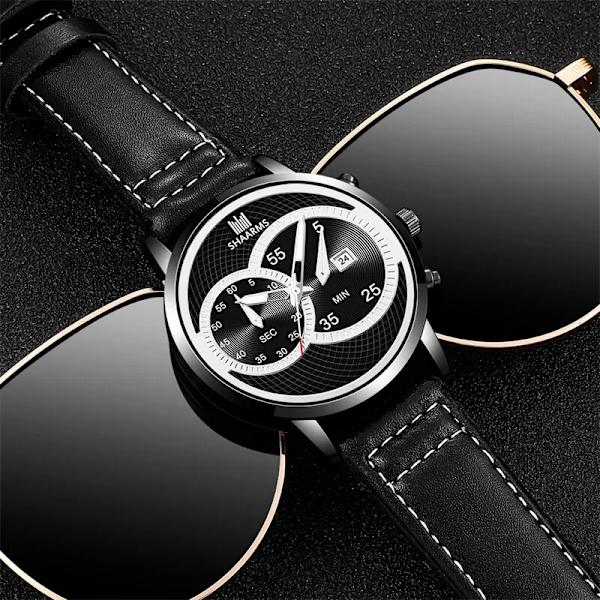 Guldblå ​​Herrklockor Toppmärke Lyx Mode Casual Business Quartz Watch Date Vattentät armbandsur Relogio Masculino Silver