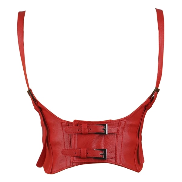 Flerfärgad Oversize Kvinnlig midja Underbyst Korsett Gothic Sele Rem Gummi Gördel Elastiskt Bälte Cummerbund för kvinnor Dam red Total length 70cm