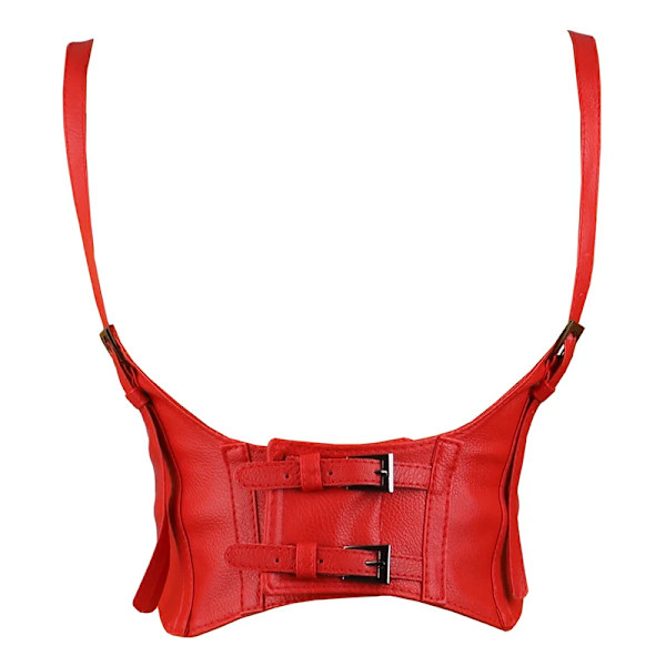 Flerfärgad Oversize Kvinnlig midja Underbyst Korsett Gothic Sele Rem Gummi Gördel Elastiskt Bälte Cummerbund för kvinnor Dam red Total length 83cm
