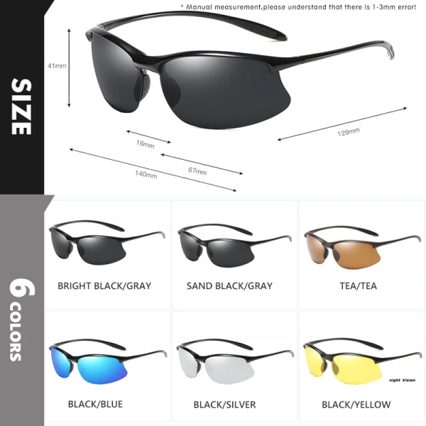Topp Ultralätt TR90 polariserade solglasögon Anti-UV körning män skärmar manliga militära solglasögon glasögon glasögon Gafas De Sol Black-yellow as shown