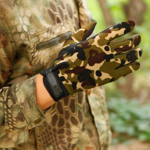 Fiskehandskar sommar andas utomhus ridhandskar Man Tactical Lady Lätt Cykel Halkfria handskar Full Finger Fingerless Camouflage L