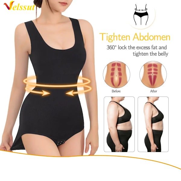 Velssut Body Shapewear för kvinnor Magkontroll String Platt Mage Underkläder Bantning Body Shaper Väst Dam Midja Shapewear SF2392-A(.182) M L(.182)