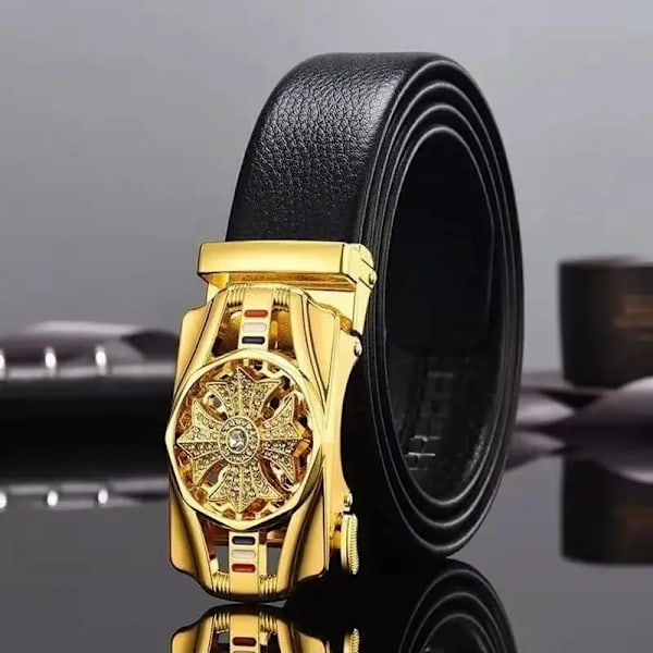 Märke Bälte Man Herrbälte Högkvalitativt Läder Man Designer Mode Legering Automatiska Spänne Bälten Midjeremmar för Herr Style 4 95CM