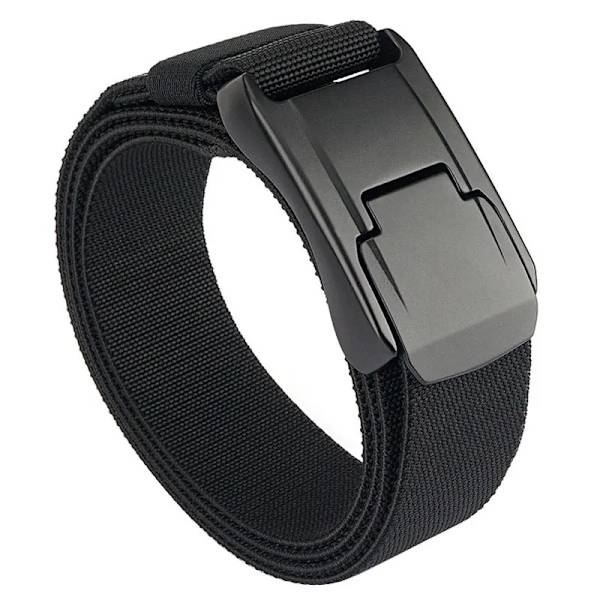 2022 nytt stretchbälte för män och kvinnor hård legering snabbspänne Stark äkta nylon unisex elastiska bältesoveraller Arbetsbälte Dark Gray 125cm