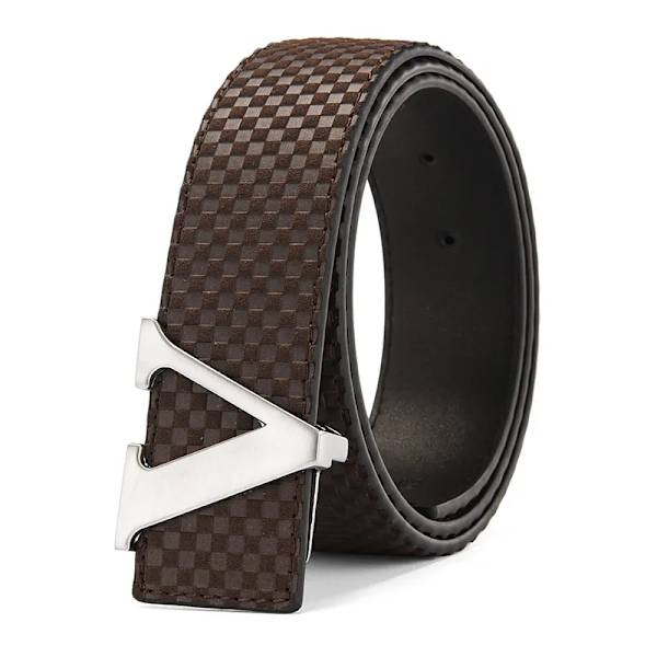 2022 Lyxdesigner Märke Pin Spänne V-bälte Herr Hög kvalitet Kvinnor Herr Klänningsrem i äkta läder för jeans Midjeband SILVER COFFEE 110cm