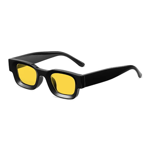 DYTYMJ Polariserade solglasögon Män Liten båge Fyrkantiga solglasögon Anti Blue Light Glasögonbåge Dam/män Hip Hop Oculo Masculino BlackYellow-Polarize Free Cloth