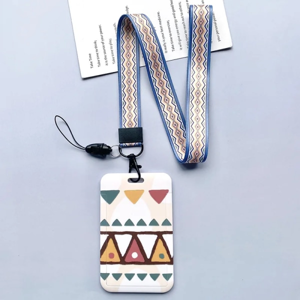 2022 Ins Student School Access Control Kredit-ID-korthållare Väskor Geometriska mönster Kvinnor Män Arbete Busskort Cover Case u  long string