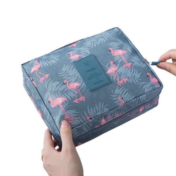 Multifunktionsresor Kosmetisk väska Dam Vattentät kosmetisk sminkväska Organizer Kvinnlig förvaring sminkväska Flamingo