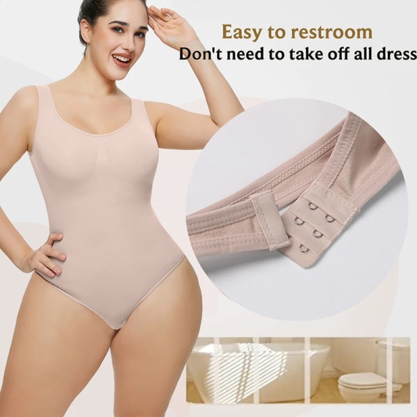 Woo Store Every Day Bodysuits Dam Shapers Bantning Underkläder Seamless Camisoles Shapewear Magkontroll String WSSS-15 Black L