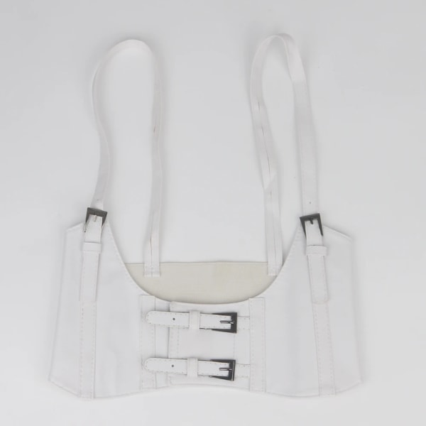 Flerfärgad Oversize Kvinnlig midja Underbyst Korsett Gothic Sele Rem Gummi Gördel Elastiskt Bälte Cummerbund för kvinnor Dam white Total length 75cm